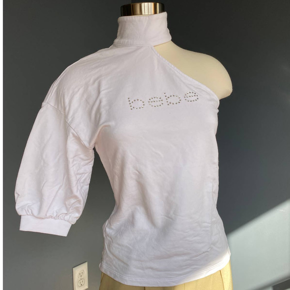 Bebe white one shoulder top, XS - Picture 1 of 11